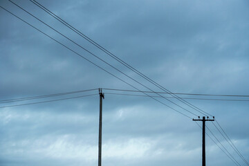 power lines and sky background