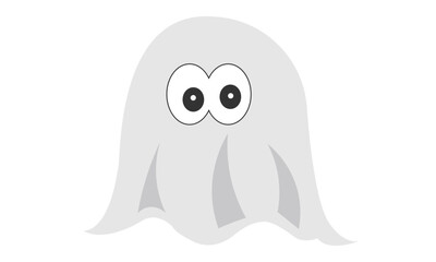 Vector illustration of Ghost on white background For print or use as poster, card, flyer or T Shirt
