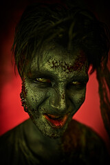 Fototapeta premium making faces zombie