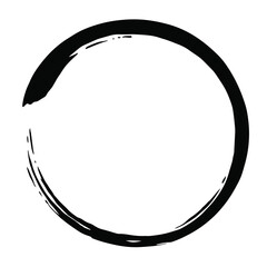 Zen Circle Black Enso Brush Vector Art Icon Design