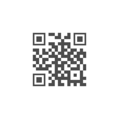 QR code sample vector icon, ready to scan with smart phone