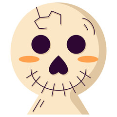 Flat icon illustration of halloween spooky items. Vector illustration