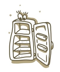 Cartoon refrigerator drawing in vector format
