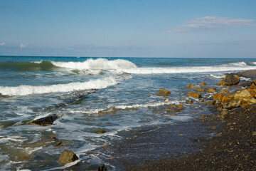 Autumn storm on the Black Sea coast. September