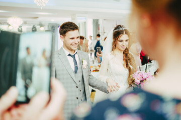 Moldovan wedding. The bride and groom are photographed