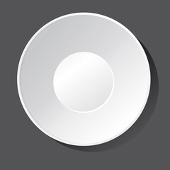 White plain plate on black background