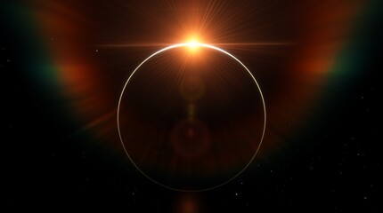 Planet Earth dawn sunset from space. Silhouette planet earth in rays of sun against background of space stars and galaxies 3D render © angel_nt