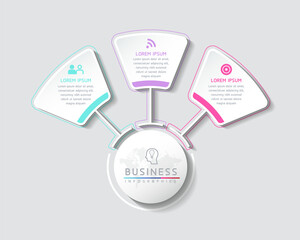 Vector illustration, infographics design, template, marketing, information, with 3 options or steps