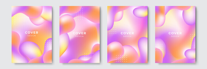 Gradient flowing geometric pattern background texture for poster cover design. Minimal color abstract gradient banner template. Modern vector wave shape for brochure