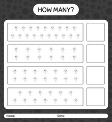 How many counting game with ghost. worksheet for preschool kids, kids activity sheet