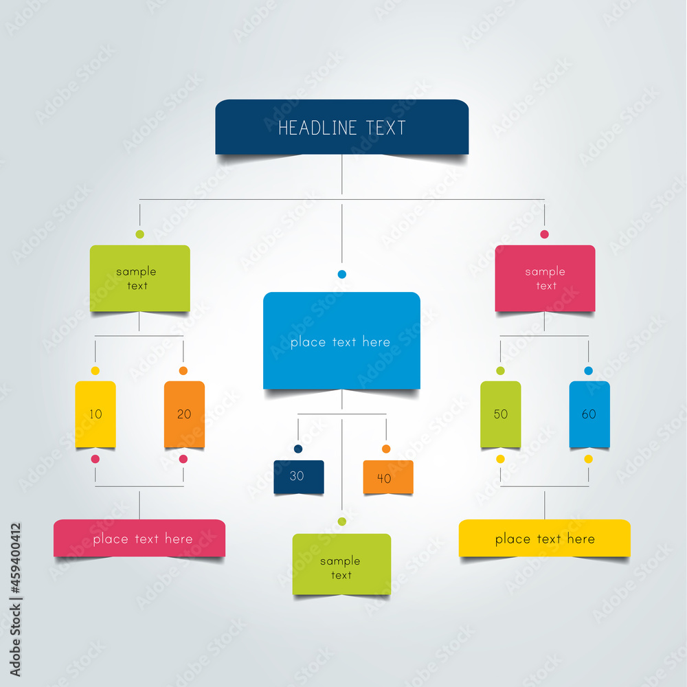 Poster infographics flowchart. colored shadows scheme.