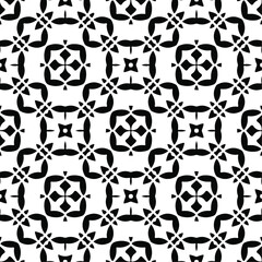  Seamless vector pattern in geometric ornamental style. Black ornament. 