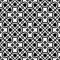  Seamless vector pattern in geometric ornamental style. Black ornament. 