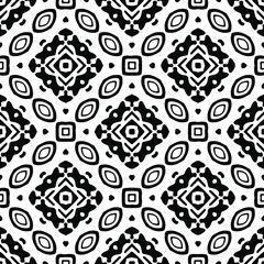  Seamless vector pattern in geometric ornamental style. Black ornament. 