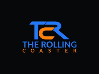  Initial letter TRC, overlapping movement swoosh horizon logo company design inspiration in red and dark blue color vector.eps