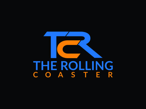  Initial letter TRC, overlapping movement swoosh horizon logo company design inspiration in red and dark blue color vector.eps