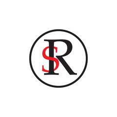 initial SR logo design template vector