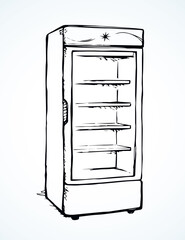 Freezer to store. Vector drawing