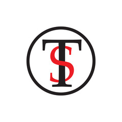 initial ST logo design template vector