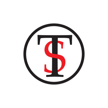 initial ST logo design template vector