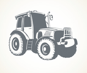 Tractor. Vector drawing