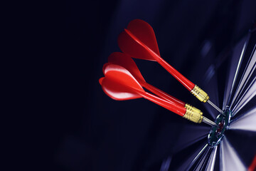 Darts. The dart for playing in the game board is stuck. Hit sector in darts. The concept of a...