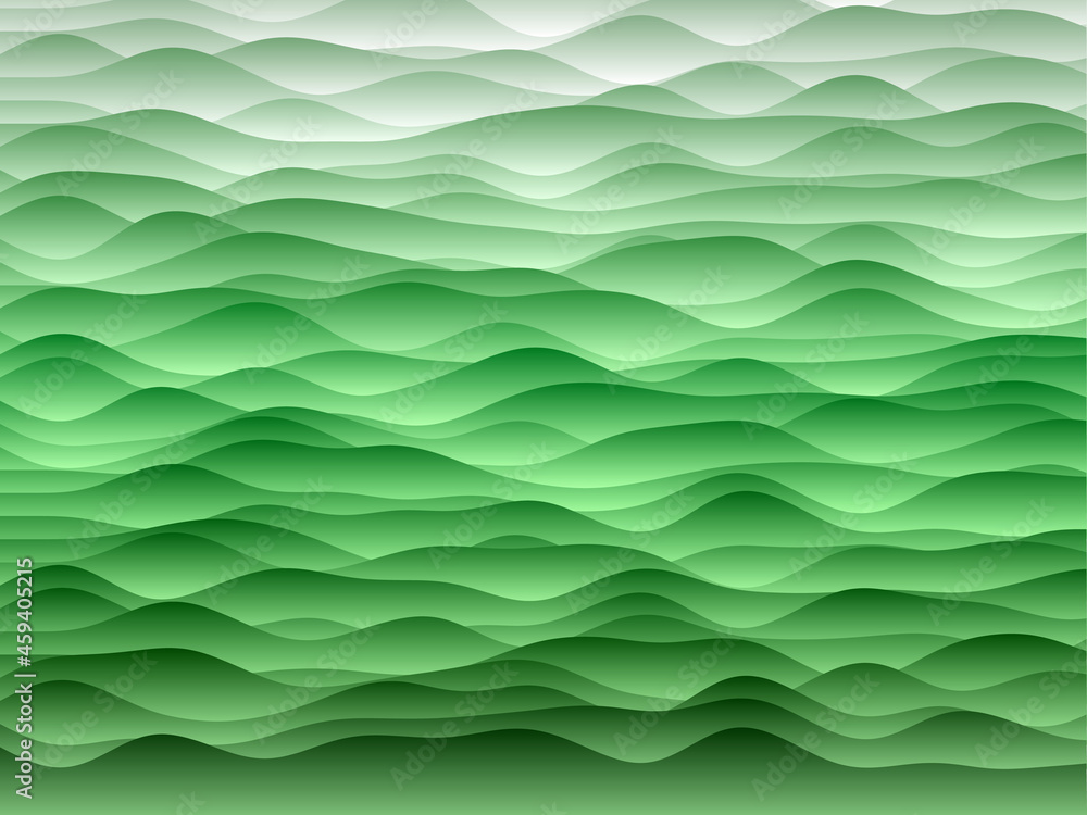 Poster abstract curves background. smooth curves with gradients in green colors. charming vector illustrati