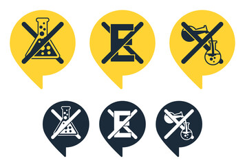 No preservatives, additives, artificial all icons