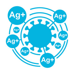 Obraz premium Silver ions action flat emblem - antibacterial