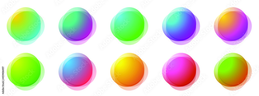 Poster Colorful banners. Set of creative round banners. Vector illustration. Abstract background