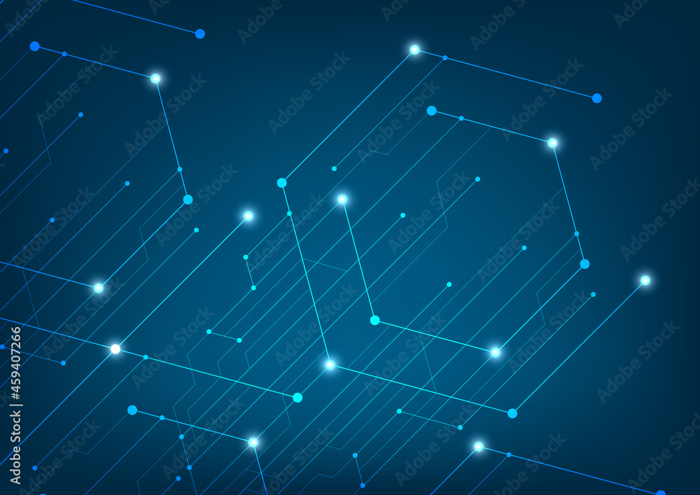 Poster abstract lines and dots connect background. technology connection digital data and big data concept.