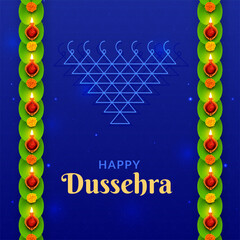 Happy Dussehra festival, Navratri, Durga Puja, Ravanna, Vijayadashami also known as Dasara - obrazy, fototapety, plakaty