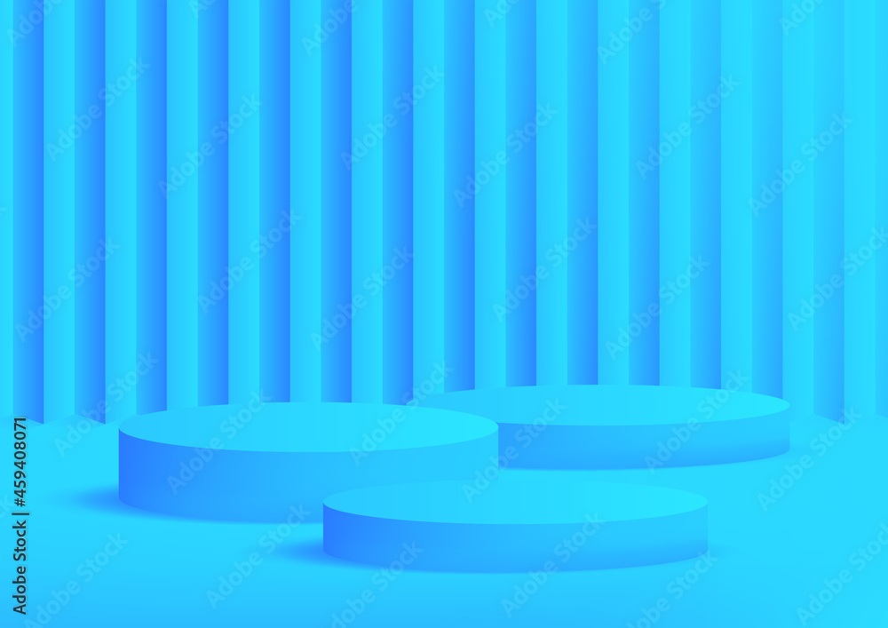 Aufkleber empty podium studio blue background for product display with copy space. banner background for adver