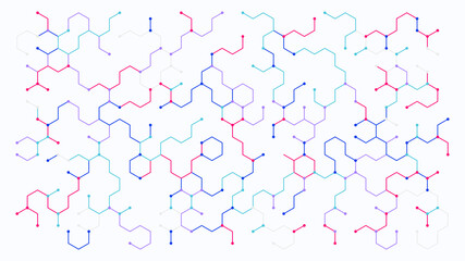 Geometric abstract hexagon pattern background - obrazy, fototapety, plakaty