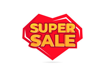 Super sale tag banner for promotion.