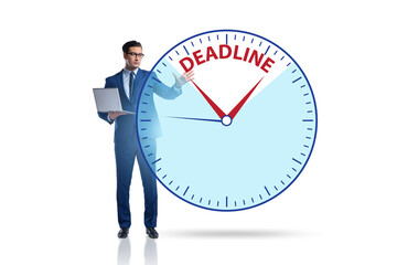 Fototapeta na wymiar Businessman in deadline and time management concept