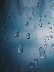 water drops on steel