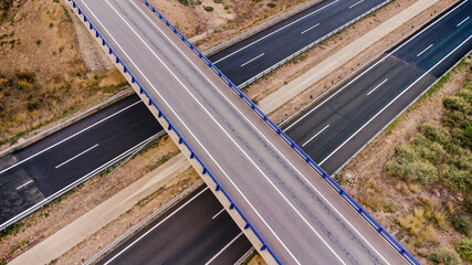 Aerial view of empty overpass