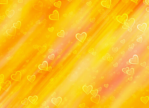 golden painted hearts holiday background