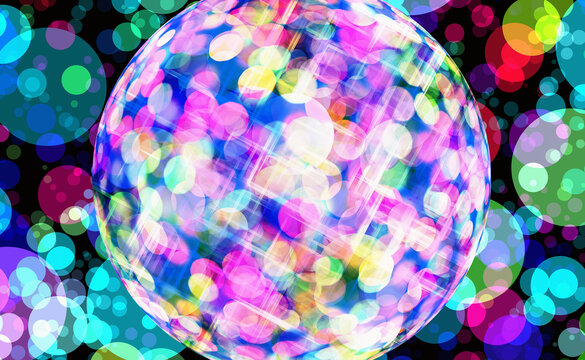 multicolored discoball background