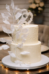 wedding cake with flowers