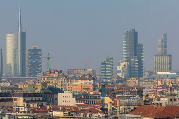 Milano. Panorama del centro verso i grattacieli di City Life