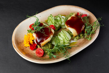 pancakes with salmon