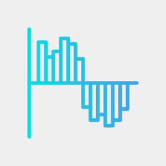 Vector illustration of gantt chart icon in blue style for any projects