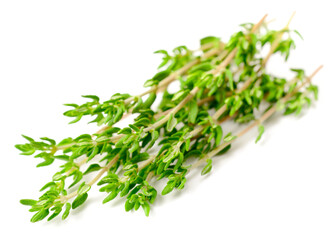 fresh thyme isolated on white background