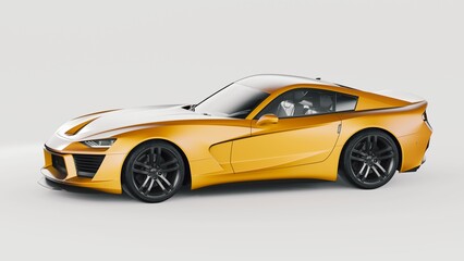 Obraz na płótnie Canvas 3D rendering of a brand-less generic concept car