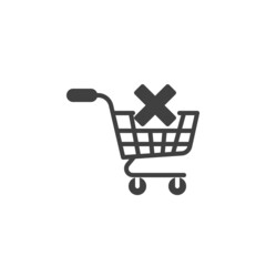 Clear shopping cart vector icon