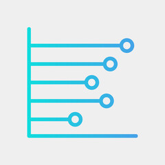 Vector illustration of line chart icon in blue style for any projects