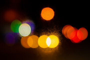 background lights at night in soft focus