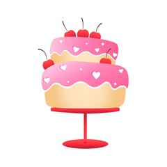 Birthday cake, vector isolated illustration. Stock illustration